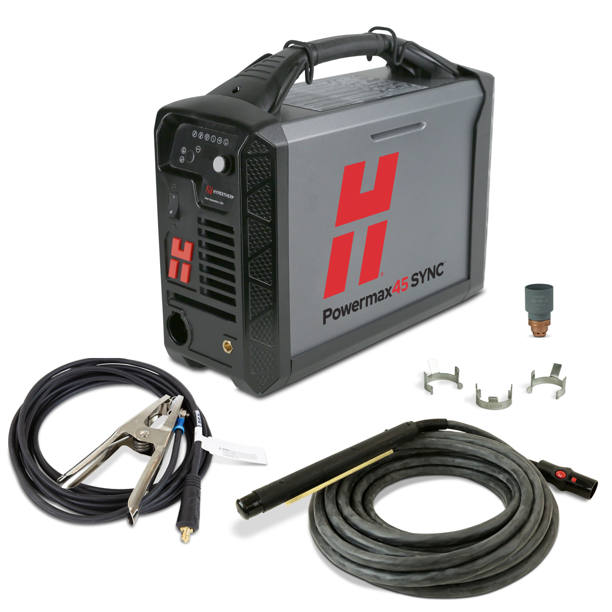 Powermax45 SYNC Plasma Cutter - 230V, CPC Port, 180° Machine Torch, 25ft Lead #88580 Powermax45 SYNC Plasma Cutter - 230V, CPC Port, 180° Machine Torch, 25ft Lead #88580