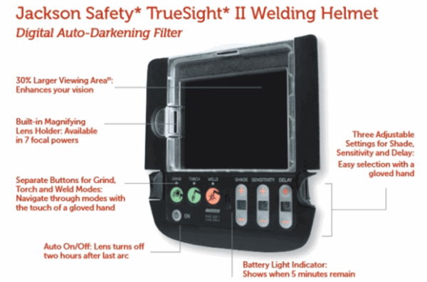 406216408 279482688406675 5024075685407192322 n 20 Jackson HLX Welding Helmet with TrueSight II Digital ADF- Black Part#29371