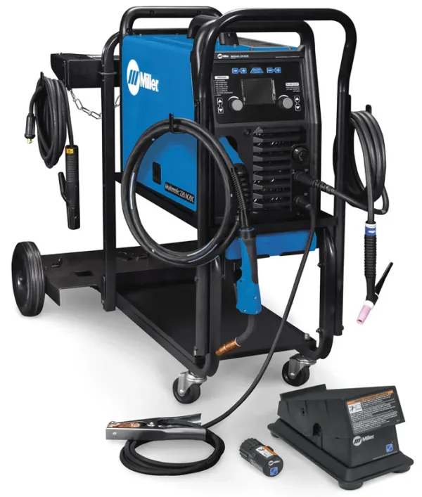 951000008 1500x 8 Miller Multimatic 220 AC/DC w/Dual Cylinder Cart & Wireless Foot Control 951000104