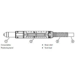 T94iH RHardHatPAPDualtecM 22 Hypertherm Duramax Lock Machine Torch Assembly 180 deg – 25′ #088167