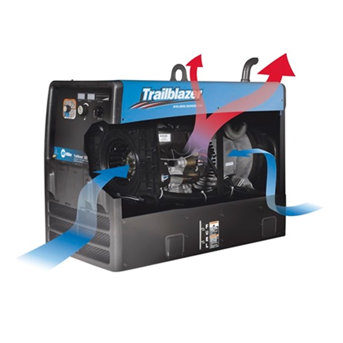 v cee1 Trailblazer Air Flow Miller Trailblazer® 325 (KOHLER) w/ Electric Fuel Pump #907797002 Miller Trailblazer 325